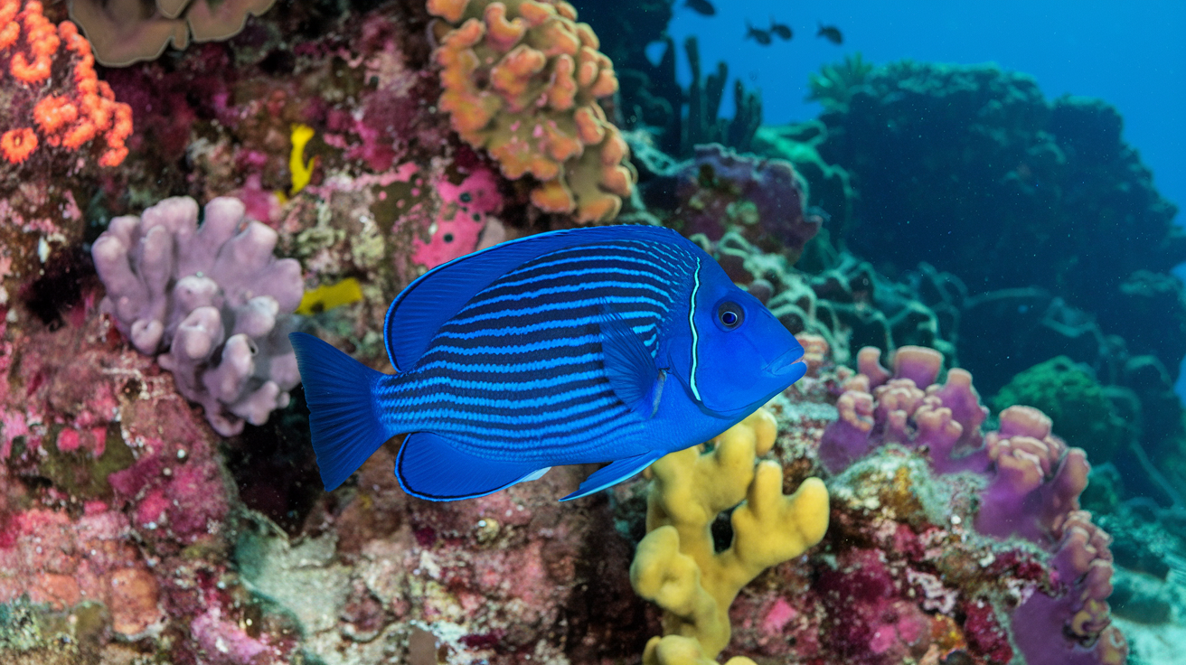 Le Poisson-Chirurgien Bleu : Joyau azur et architecte des récifs caribéens